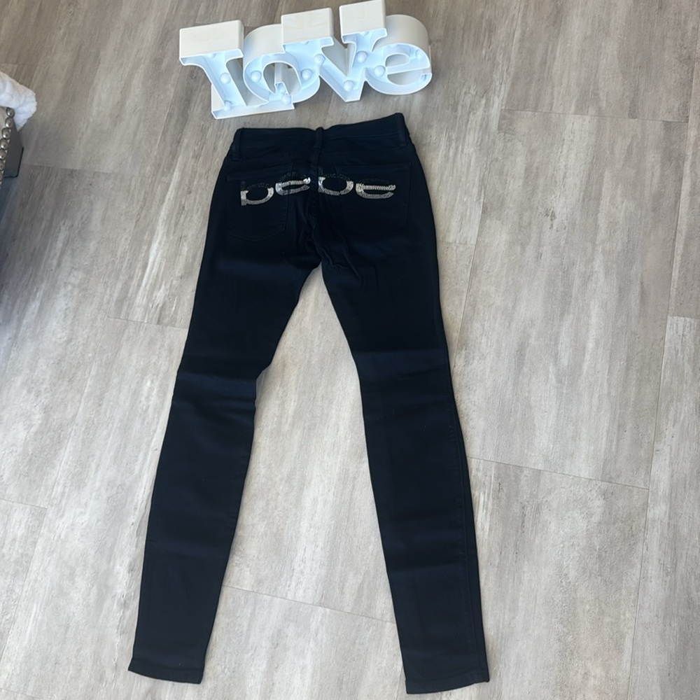 Bebe Rhinestone Skinny Jeans - Picture 2 of 6